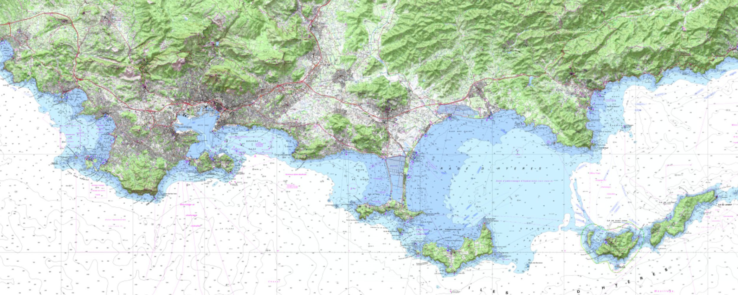 observer les cétacés en Méditerranée - carte bathymétrique - conditions de terrains